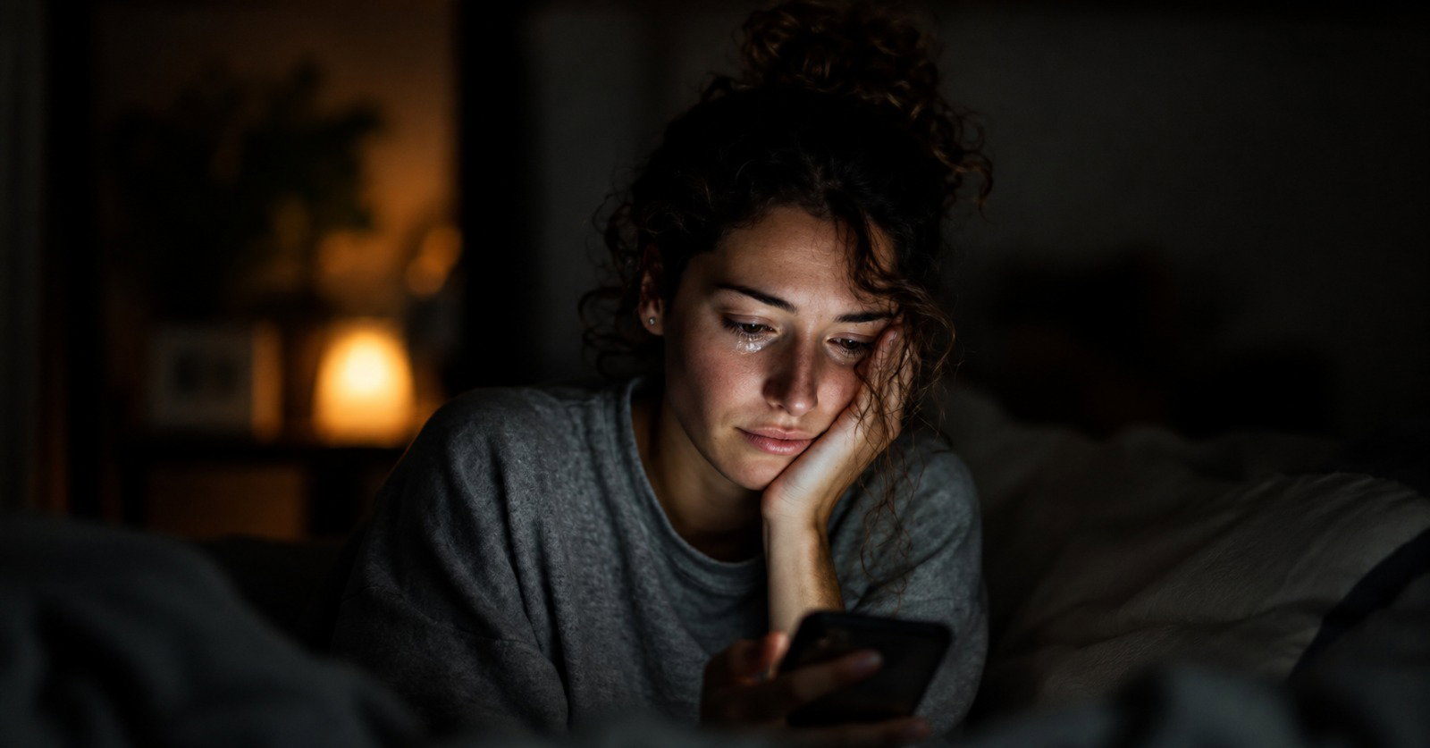 Woman sitting thoughtfully by a window