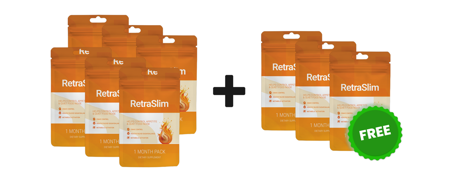 Six RetraSlim packs plus three free packs
