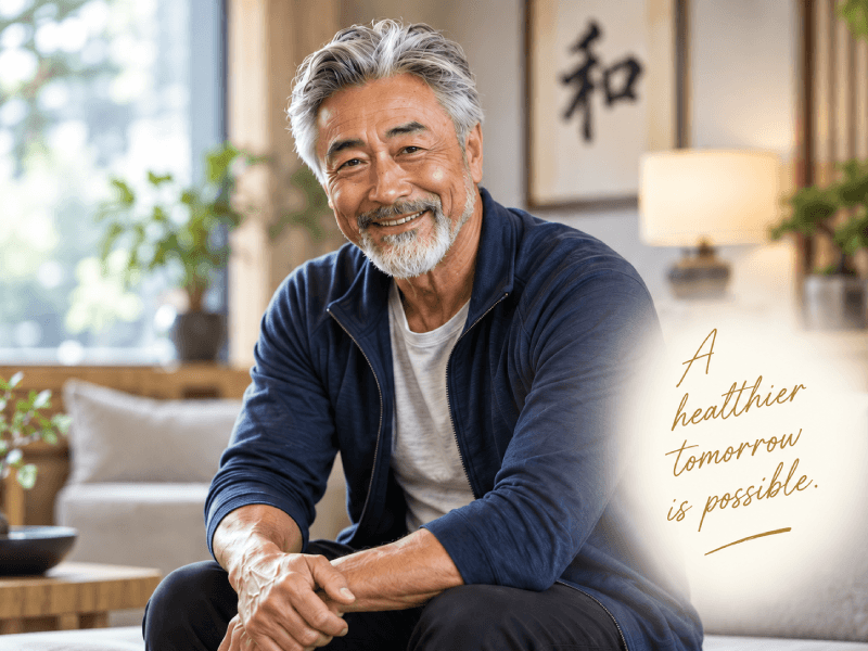 Portrait of Ren Tanaka smiling in a calm interior