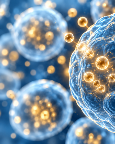 Microscopic illustration of cells taking in oxygen