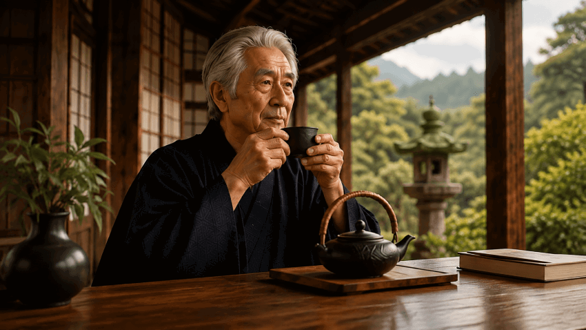 Samurai health ritual in a teahouse