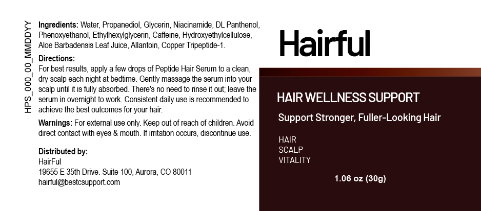 Hairful label showing ingredients, directions and warnings