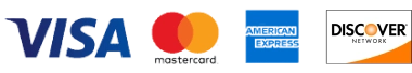 Visa, Mastercard, American Express and Discover accepted